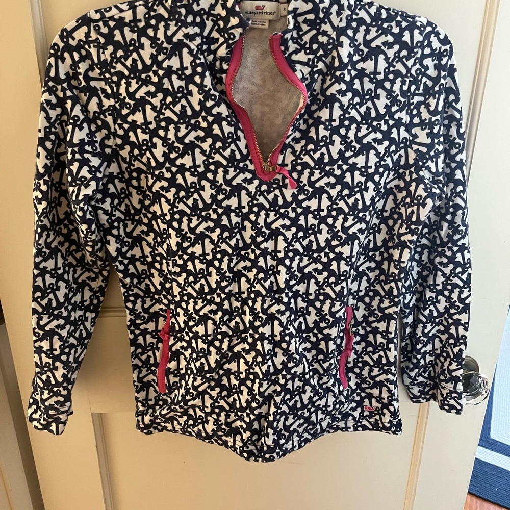 Navy and White Patterned Women's Jacket